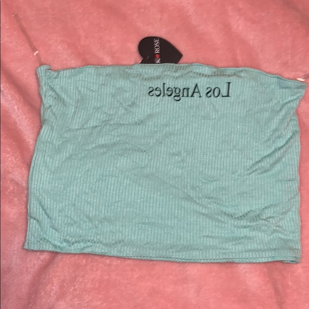 ribbed turquoise tube top